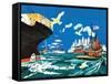 Tugboat and Seagulls - Jack & Jill-Joe Krush-Framed Stretched Canvas