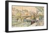 Tugboat at the Pont Neuf, Paris, 1923-Paul Signac-Framed Premium Giclee Print