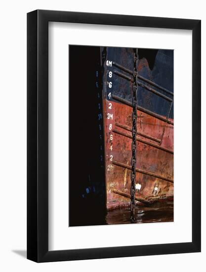 Tugboat Bow and Lowered Anchor Chain-Paul Souders-Framed Photographic Print