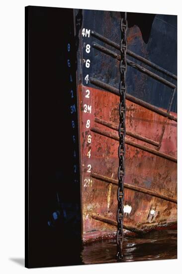 Tugboat Bow and Lowered Anchor Chain-Paul Souders-Stretched Canvas