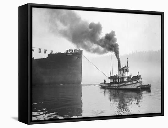 Tugboat Elf Hauling the Pansa Through the Thea Foss Waterway-Marvin Boland-Framed Stretched Canvas