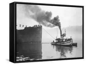 Tugboat Elf Hauling the Pansa Through the Thea Foss Waterway-Marvin Boland-Framed Stretched Canvas