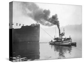 Tugboat Elf Hauling the Pansa Through the Thea Foss Waterway-Marvin Boland-Stretched Canvas