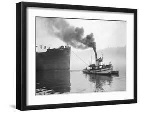 Tugboat Elf Hauling the Pansa Through the Thea Foss Waterway-Marvin Boland-Framed Giclee Print