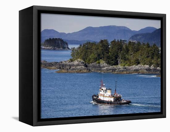 Tugboat in Sitka Sound, Baranof Island, Southeast Alaska, United States of America, North America-Richard Cummins-Framed Stretched Canvas