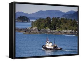 Tugboat in Sitka Sound, Baranof Island, Southeast Alaska, United States of America, North America-Richard Cummins-Framed Stretched Canvas