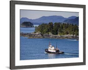 Tugboat in Sitka Sound, Baranof Island, Southeast Alaska, United States of America, North America-Richard Cummins-Framed Photographic Print