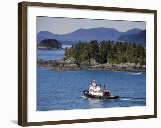 Tugboat in Sitka Sound, Baranof Island, Southeast Alaska, United States of America, North America-Richard Cummins-Framed Photographic Print