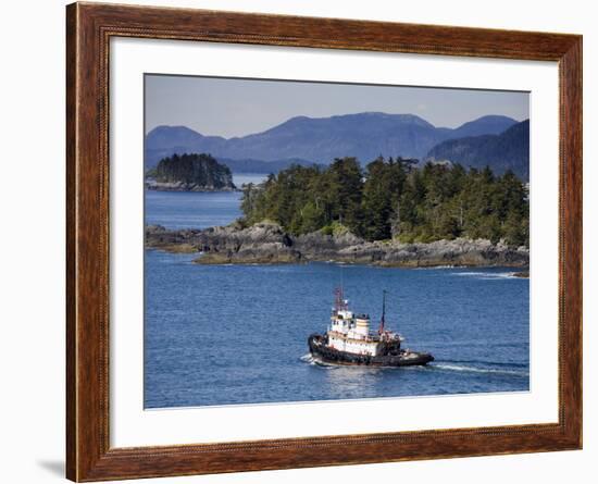 Tugboat in Sitka Sound, Baranof Island, Southeast Alaska, United States of America, North America-Richard Cummins-Framed Photographic Print