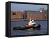 Tugboat on River Elbe, Hamburg Harbour, Germany, Europe-Hans Peter Merten-Framed Stretched Canvas