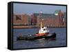 Tugboat on River Elbe, Hamburg Harbour, Germany, Europe-Hans Peter Merten-Framed Stretched Canvas