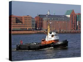 Tugboat on River Elbe, Hamburg Harbour, Germany, Europe-Hans Peter Merten-Stretched Canvas