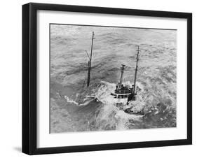 Tugboat Sinking in the English Channel-null-Framed Premium Photographic Print