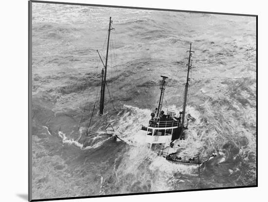 Tugboat Sinking in the English Channel-null-Mounted Premium Photographic Print