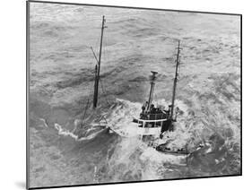 Tugboat Sinking in the English Channel-null-Mounted Premium Photographic Print