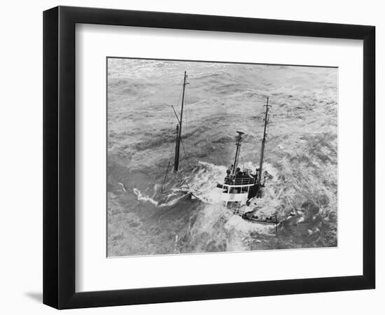 Tugboat Sinking in the English Channel-null-Framed Photographic Print