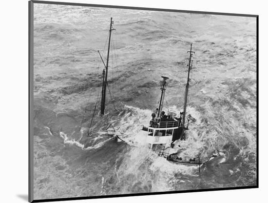 Tugboat Sinking in the English Channel-null-Mounted Photographic Print