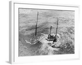 Tugboat Sinking in the English Channel-null-Framed Photographic Print