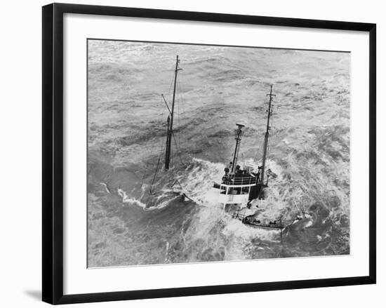 Tugboat Sinking in the English Channel-null-Framed Photographic Print