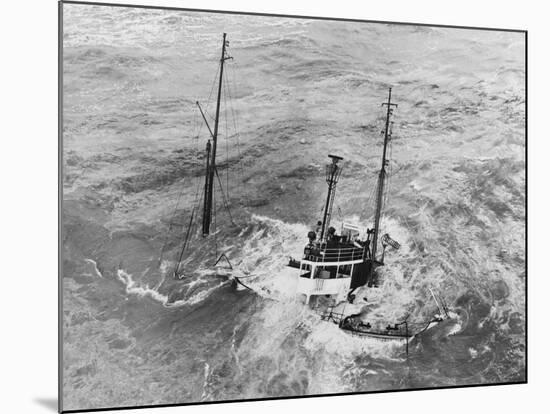 Tugboat Sinking in the English Channel-null-Mounted Photographic Print