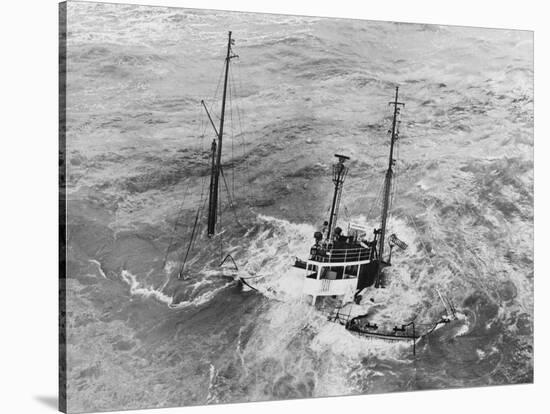 Tugboat Sinking in the English Channel-null-Stretched Canvas