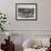 Tugboats Aid Ocean SS Queen Mary While Docking at 51st Street Pier with NYC Skyline in Background-null-Framed Photographic Print displayed on a wall