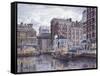 Tugboats And Tenements-Stanton Manolakas-Framed Stretched Canvas