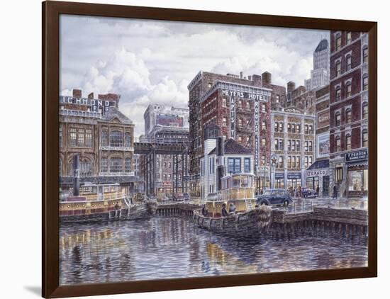 Tugboats And Tenements-Stanton Manolakas-Framed Giclee Print