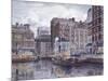 Tugboats And Tenements-Stanton Manolakas-Mounted Giclee Print