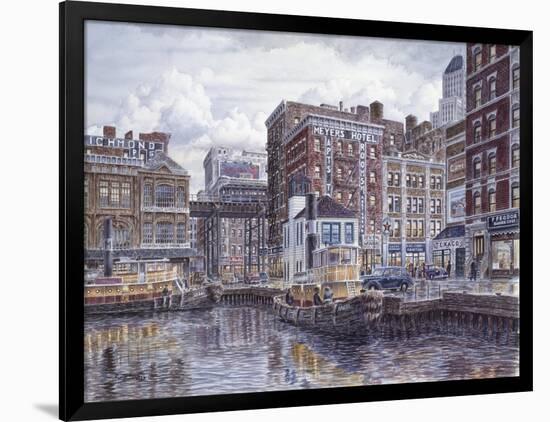 Tugboats And Tenements-Stanton Manolakas-Framed Giclee Print