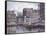 Tugboats And Tenements-Stanton Manolakas-Framed Stretched Canvas