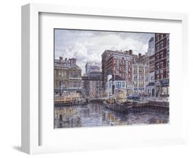 Tugboats And Tenements-Stanton Manolakas-Framed Giclee Print