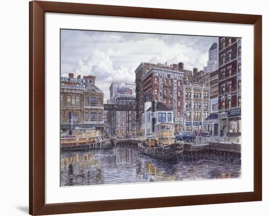 Tugboats And Tenements-Stanton Manolakas-Framed Giclee Print