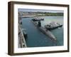 Tugboats Assist the Los Angeles-class Attack Submarine USS Topeka-Stocktrek Images-Framed Photographic Print