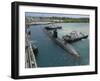 Tugboats Assist the Los Angeles-class Attack Submarine USS Topeka-Stocktrek Images-Framed Photographic Print