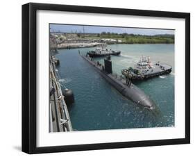 Tugboats Assist the Los Angeles-class Attack Submarine USS Topeka-Stocktrek Images-Framed Photographic Print