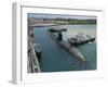 Tugboats Assist the Los Angeles-class Attack Submarine USS Topeka-Stocktrek Images-Framed Photographic Print