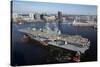 Tugboats Position the Amphibious Assault Ship USS Kearsarge-null-Stretched Canvas