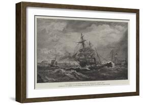 Tugs Bringing Disabled Vessels into Ramsgate, Casting Off-Oswald Walters Brierly-Framed Giclee Print