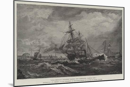 Tugs Bringing Disabled Vessels into Ramsgate, Casting Off-Oswald Walters Brierly-Mounted Giclee Print