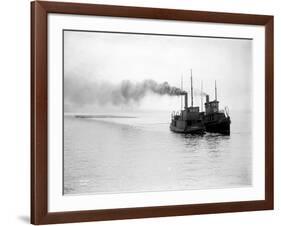 Tugs R.P. Elmore and Irene Underway, Circa 1912-Asahel Curtis-Framed Giclee Print