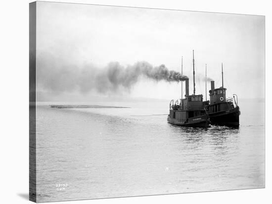 Tugs R.P. Elmore and Irene Underway, Circa 1912-Asahel Curtis-Stretched Canvas