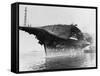 Tugs Tow Damaged Aircraft Carrier-null-Framed Stretched Canvas