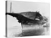 Tugs Tow Damaged Aircraft Carrier-null-Stretched Canvas