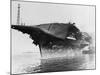 Tugs Tow Damaged Aircraft Carrier-null-Mounted Photographic Print