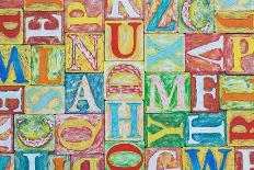 Collage Made of Colorful Alphabet Letters-Tuja66-Framed Stretched Canvas