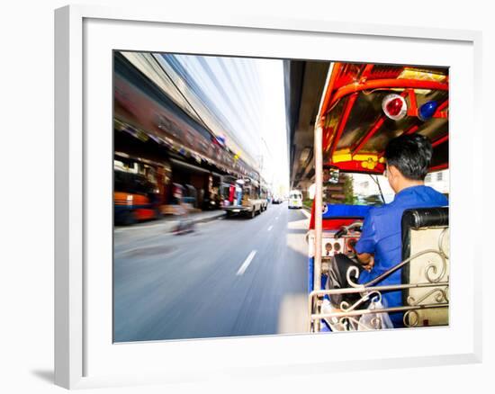 Tuk Tuk Driver Speeding in Bangkok, Thailand, Southeast Asia, Asia-Matthew Williams-Ellis-Framed Photographic Print