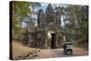 Tuk Tuk Going Through Victory Gate, Angkor Thom, Angkor World Heritage Site, Siem Reap, Cambodia-David Wall-Stretched Canvas