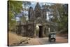 Tuk Tuk Going Through Victory Gate, Angkor Thom, Angkor World Heritage Site, Siem Reap, Cambodia-David Wall-Stretched Canvas