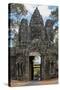 Tuk Tuk Going Through Victory Gate, Angkor Thom, Angkor World Heritage Site, Siem Reap, Cambodia-David Wall-Stretched Canvas